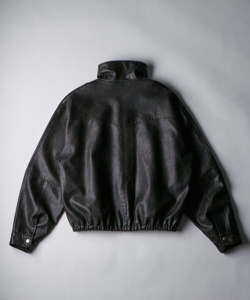 WHO'S WHO gallery(フーズフーギャラリー)の「ヴィンテージライクレザースタンドカラーブルゾン(ブルゾン・レディース・ブラウン/ブラック・FREE)」の14枚目の写真