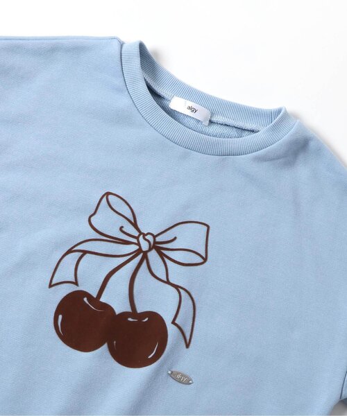 algy（アルジー）の「ラインりぼんチェリートレーナー（スウェット・キッズ・アイボリー/サックスブルー/グレー・160/150/140/130）」の8枚目の写真