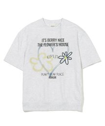 KIIMUIR（キミュア）の「サマードローイングフラワー半袖クルーネック_メランジグレー（Tシャツ/カットソー）」