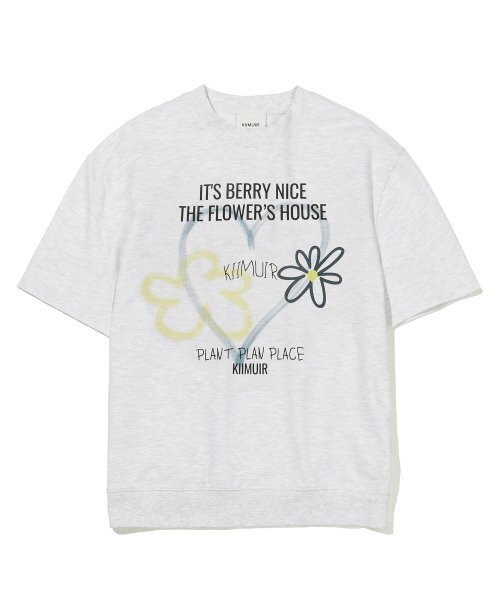 KIIMUIR(キミュア)の「サマードローイングフラワー半袖クルーネック_メランジグレー(Tシャツ/カットソー・レディース・その他・LARGE/MEDIUM/SMALL)」の1枚目の写真