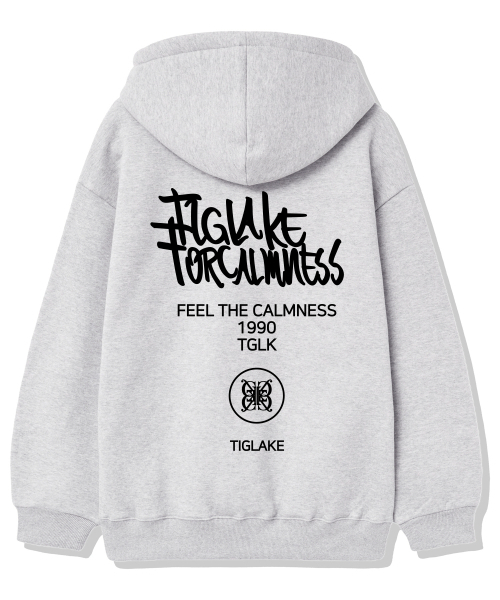 TI.GLAKE(ティーグレイク)の「エクストラロゴ裏起毛フードパーカーライトグレー(パーカー・レディース・その他・L/XL/XXL)」の3枚目の写真