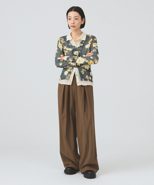 Ray BEAMS（レイビームス）の「シアー フラワープリント カーディガン（カーディガン/ボレロ・レディース・ブルー/ブラック・ONE SIZE）」の3枚目の写真