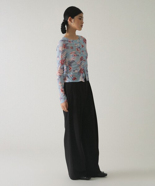 Ray BEAMS（レイビームス）の「シアー フラワープリント カーディガン（カーディガン/ボレロ・レディース・ブルー/ブラック・ONE SIZE）」の8枚目の写真