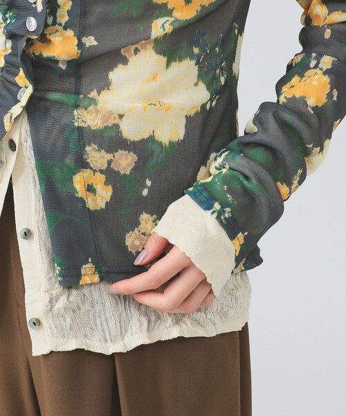 Ray BEAMS（レイビームス）の「シアー フラワープリント カーディガン（カーディガン/ボレロ・レディース・ブルー/ブラック・ONE SIZE）」の15枚目の写真