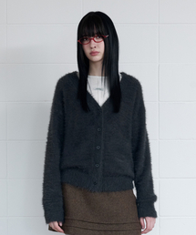 FLUFFY LOOSE FIT CARDIGAN CHARCOAL