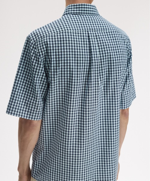 FRED PERRY（フレッドペリー）の「先行予約受付中／Gingham Short Sleeve Shirt／ギンガムチェック半袖シャツ（シャツ/ブラウス・メンズ・セージグリーン/ライトブルー・S/M/L）」の9枚目の写真