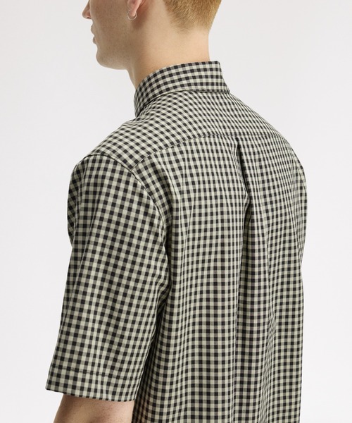 FRED PERRY（フレッドペリー）の「先行予約受付中／Gingham Short Sleeve Shirt／ギンガムチェック半袖シャツ（シャツ/ブラウス・メンズ・セージグリーン/ライトブルー・S/M/L）」の18枚目の写真