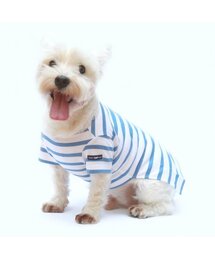 PETDERELLA PROJECT（ペッデレラプロジェクト）の「マリンストライプTシャツ（スカイブルー）（ペットウェア）」