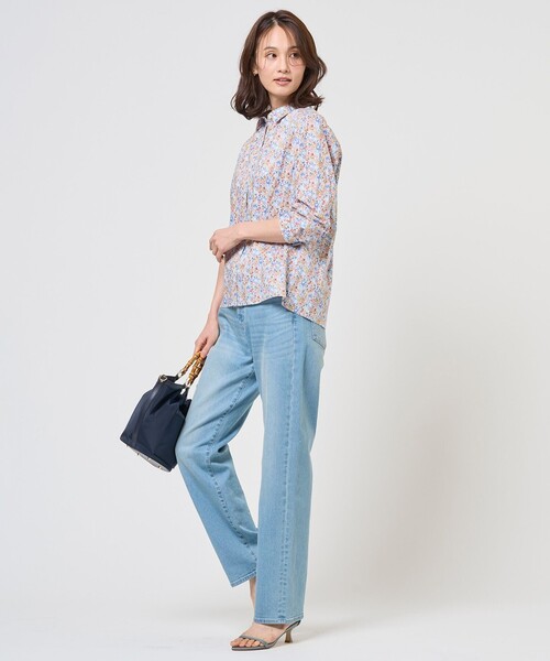 J.PRESS(ジェイプレス)の「【一枚で着映え】Liberty Rachel & Michelle シャツカラー ブラウス(シャツ/ブラウス・レディース・サックスブルー系5/ピンク系5・T13/T15)」の4枚目の写真