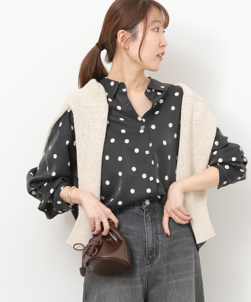 JOURNAL STANDARD relume(ジャーナルスタンダード レリューム)の「ランダムドットシャツ(シャツ/ブラウス・レディース・ブラック・FREE)」の5枚目の写真