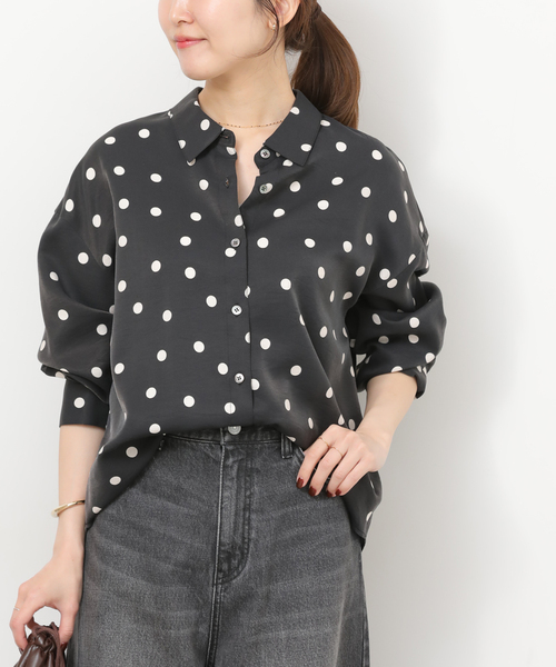 JOURNAL STANDARD relume(ジャーナルスタンダード レリューム)の「ランダムドットシャツ(シャツ/ブラウス・レディース・ブラック・FREE)」の8枚目の写真