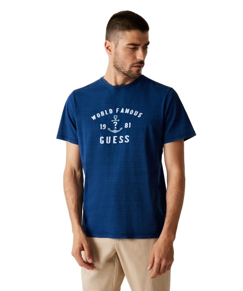 Guess(ゲス)の「Short Sleeves Crew Neck Marine Indigo Tee Tシャツ (Tシャツ/カットソー・メンズ・ロイヤルブルー・SMALL/MEDIUM/LARGE/X-LARGE)」の1枚目の写真