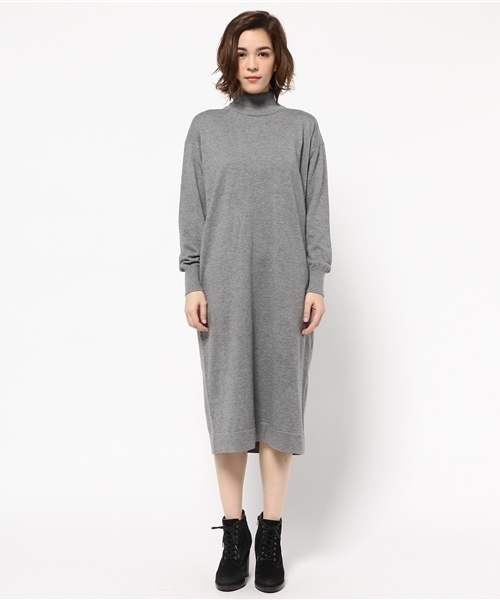 MOUSSY（マウジー）の「Hineck Loose OPK（ワンピース・レディース・ベージュ/トップグレー/ブルー・FREE）」の4枚目の写真