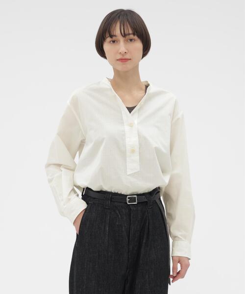 MHL.(エムエイチエル)の「TINY GINGHAM COTTON(シャツ/ブラウス・レディース・ブラック/ホワイト・3/2/1)」の1枚目の写真