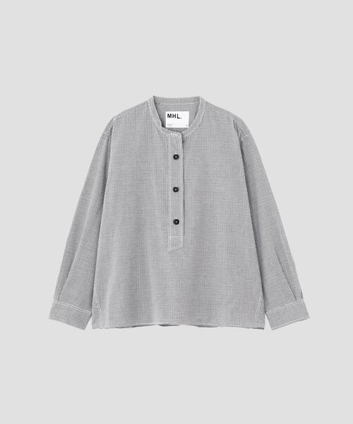MHL.(エムエイチエル)の「TINY GINGHAM COTTON(シャツ/ブラウス・レディース・ブラック/ホワイト・3/2/1)」の4枚目の写真