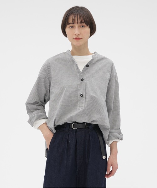 MHL.(エムエイチエル)の「TINY GINGHAM COTTON(シャツ/ブラウス・レディース・ブラック/ホワイト・3/2/1)」の2枚目の写真