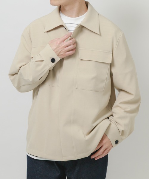 ITEMS URBANRESEARCH（アイテムズ アーバンリサーチ）の「2way ストレッチ比翼ジャケット（カバーオール・メンズ・チャコールグレー/オリーブ/ブラック/ベージュ・MEDIUM/LARGE）」の4枚目の写真