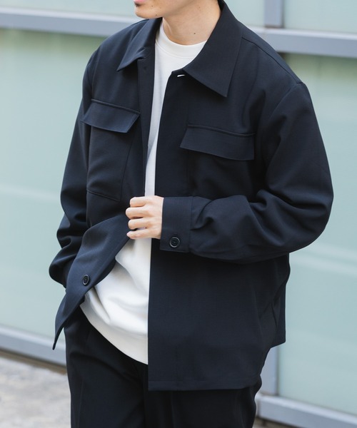 ITEMS URBANRESEARCH（アイテムズ アーバンリサーチ）の「2way ストレッチ比翼ジャケット（カバーオール・メンズ・チャコールグレー/オリーブ/ブラック/ベージュ・MEDIUM/LARGE）」の2枚目の写真