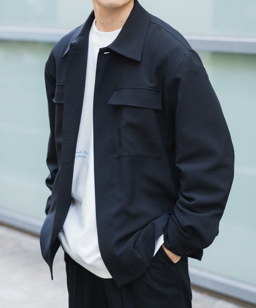 ITEMS URBANRESEARCH（アイテムズ アーバンリサーチ）の「2way ストレッチ比翼ジャケット（カバーオール・メンズ・チャコールグレー/オリーブ/ブラック/ベージュ・MEDIUM/LARGE）」の7枚目の写真