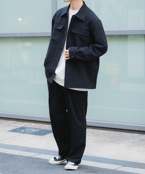 ITEMS URBANRESEARCH（アイテムズ アーバンリサーチ）の「2way ストレッチ比翼ジャケット（カバーオール・メンズ・チャコールグレー/オリーブ/ブラック/ベージュ・MEDIUM/LARGE）」の9枚目の写真