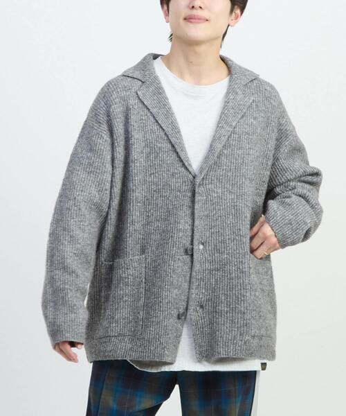 CONVERSE TOKYO（コンバーストウキョウ）の「TAILORED KNIT CARDIGAN JACKET（ニット/セーター・レディース・ブラック/グレー/サックスブルー・FREE）」の3枚目の写真