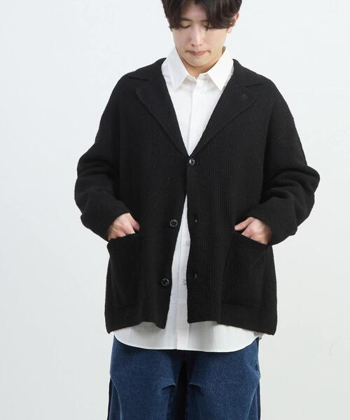 CONVERSE TOKYO（コンバーストウキョウ）の「TAILORED KNIT CARDIGAN JACKET（ニット/セーター・レディース・ブラック/グレー/サックスブルー・FREE）」の2枚目の写真