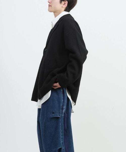 CONVERSE TOKYO（コンバーストウキョウ）の「TAILORED KNIT CARDIGAN JACKET（ニット/セーター・レディース・ブラック/グレー/サックスブルー・FREE）」の6枚目の写真