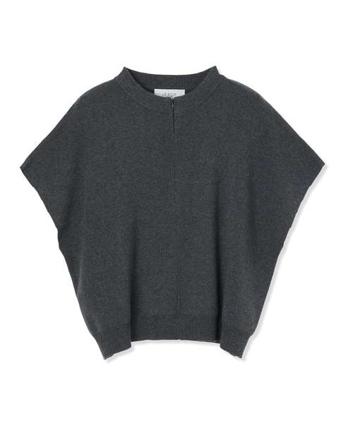 LE SOUK HOLIDAY（ルスークホリデー）の「ハーフZIPニットベスト【洗える】（ニット/セーター・レディース・チャコールグレー/オフホワイト・M/L）」の21枚目の写真