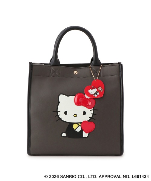 ハローキティコラボ(ハローキティコラボ)の「【ROPE' PICNIC×ハローキティ】アクリルチャーム付きトートバッグ(トートバッグ・レディース・キナリ/チャコールグレー・FREE)」の10枚目の写真