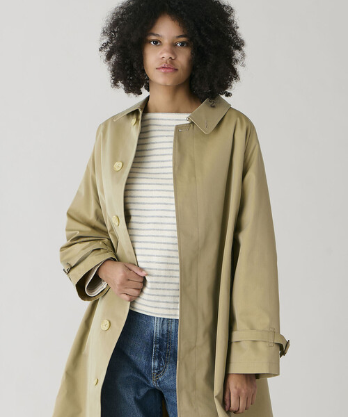 GYMPHLEX(ジムフレックス)の「Gymphlex | ベルテッドバルマカーンコート WOMEN(ステンカラーコート・レディース・ベージュ・12)」の7枚目の写真