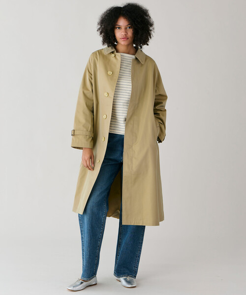 GYMPHLEX(ジムフレックス)の「Gymphlex | ベルテッドバルマカーンコート WOMEN(ステンカラーコート・レディース・ベージュ・12)」の3枚目の写真