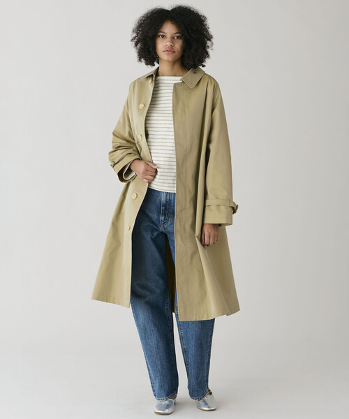 GYMPHLEX(ジムフレックス)の「Gymphlex | ベルテッドバルマカーンコート WOMEN(ステンカラーコート・レディース・ベージュ・12)」の4枚目の写真