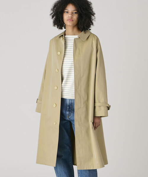 GYMPHLEX(ジムフレックス)の「Gymphlex | ベルテッドバルマカーンコート WOMEN(ステンカラーコート・レディース・ベージュ・12)」の1枚目の写真