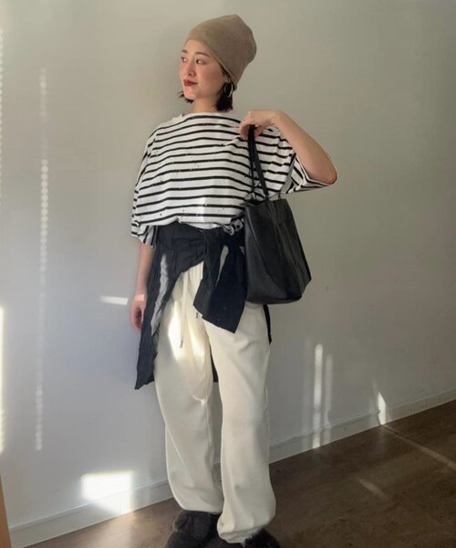 ear PAPILLONNER(イアパピヨネ)の「【ouchi企画】2ハンドルトートバッグ(トートバッグ・レディース・ブラック/グレー・FREE)」の3枚目の写真