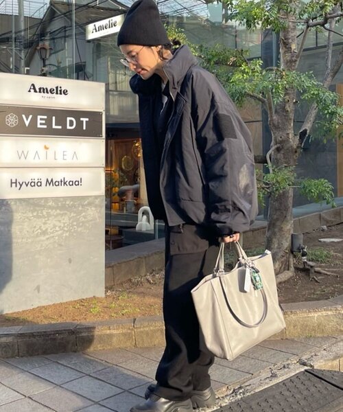 ear PAPILLONNER(イアパピヨネ)の「【ouchi企画】2ハンドルトートバッグ(トートバッグ・レディース・ブラック/グレー・FREE)」の5枚目の写真