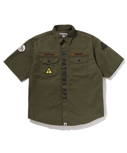 A BATHING APE(アベイシングエイプ)の「MULTI PATCH CPO SS SHIRT(シャツ/ブラウス・メンズ・オリーブ・LARGE/XX-LARGE/X-LARGE/MEDIUM)」の1枚目の写真