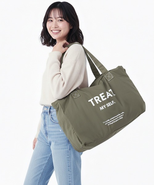 BACKYARD FAMILY(バックヤードファミリー)の「TREAT洗えるビッグボストン(ボストンバッグ・レディース・ベージュ/アイボリー/ブラック/ライトカーキ・FREE)」の10枚目の写真