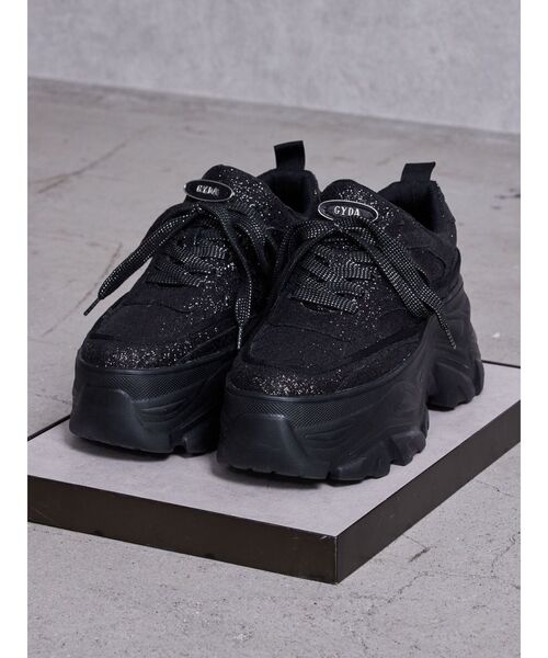 GYDA（ジェイダ）の「GYDA SPARKLE PLATFORMスニーカー（スニーカー・レディース・オフホワイト/ブラック・LARGE/MEDIUM/SMALL）」の2枚目の写真