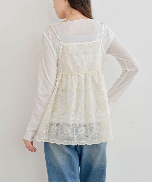 rps（アールピーエス）の「花柄刺繍前開きダブルリボンキャミソール（キャミソール・レディース・アイボリー・フリー）」の12枚目の写真