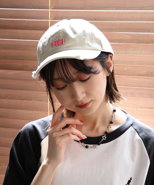 MEI(メイ)の「【MEI/メイ】 MEI PIGMENT WASH & DAMAGE CAP / ピグメント ウォッシュ&ダメージ キャップ(キャップ・メンズ・パープル/グリーン/ピンク/レッド/ブラウン/ブルー/ブラック/ベージュ/ホワイト・FREE)」の5枚目の写真