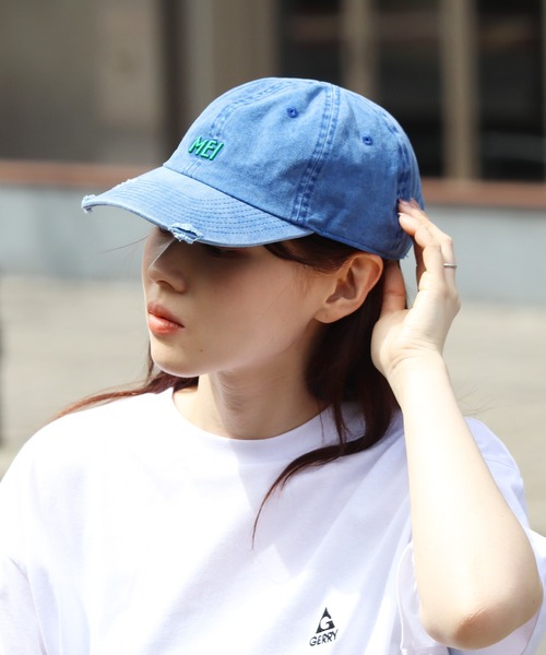 MEI(メイ)の「【MEI/メイ】 MEI PIGMENT WASH & DAMAGE CAP / ピグメント ウォッシュ&ダメージ キャップ(キャップ・メンズ・パープル/グリーン/ピンク/レッド/ブラウン/ブルー/ブラック/ベージュ/ホワイト・FREE)」の7枚目の写真