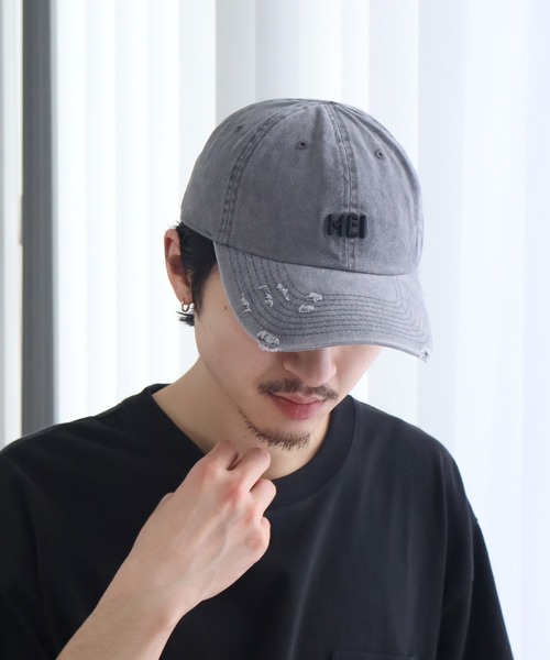 MEI(メイ)の「【MEI/メイ】 MEI PIGMENT WASH & DAMAGE CAP / ピグメント ウォッシュ&ダメージ キャップ(キャップ・メンズ・パープル/グリーン/ピンク/レッド/ブラウン/ブルー/ブラック/ベージュ/ホワイト・FREE)」の3枚目の写真