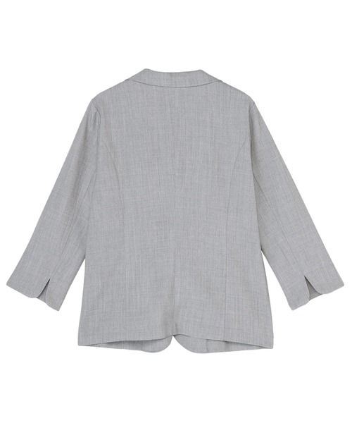 TOKYO SHIRTS（トウキョウシャツ）の「アウター 麻調ジャケット 七分袖 レディース（テーラードジャケット・レディース・ベージュ/グレー・M/L/LL）」の4枚目の写真