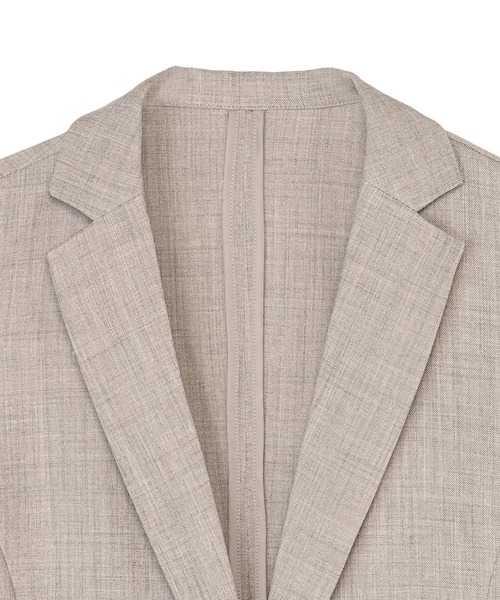 TOKYO SHIRTS（トウキョウシャツ）の「アウター 麻調ジャケット 七分袖 レディース（テーラードジャケット・レディース・ベージュ/グレー・M/L/LL）」の10枚目の写真