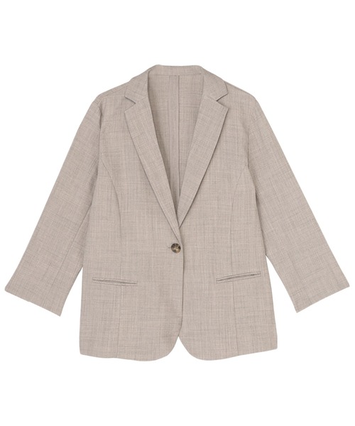 TOKYO SHIRTS（トウキョウシャツ）の「アウター 麻調ジャケット 七分袖 レディース（テーラードジャケット・レディース・ベージュ/グレー・M/L/LL）」の8枚目の写真