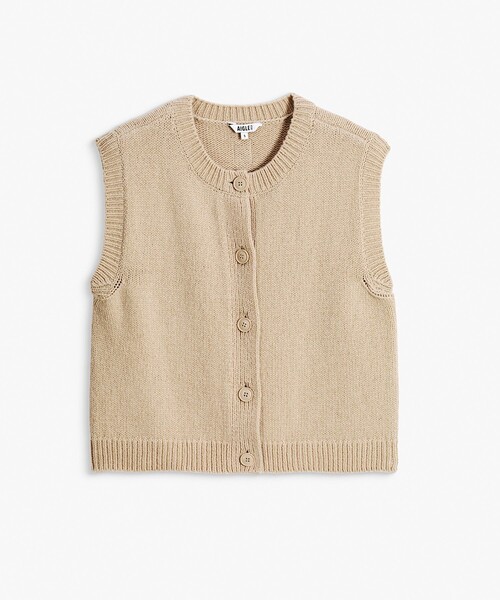 AIGLE(エーグル)の「ノースリーブ ニットベスト(ベスト・レディース・ダークネイビー/ベージュ・S/M)」の7枚目の写真