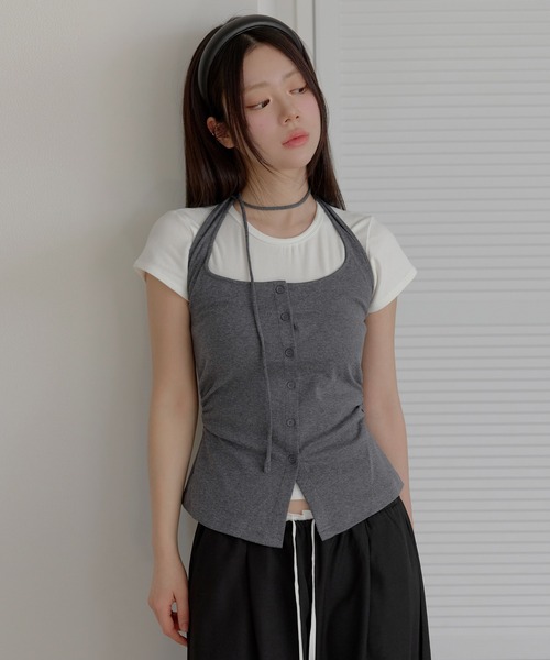 UNE MANSION(ユヌマンション)の「【しっかりとした生地感】【ポイントとなる豊富な5カラー】スリムラインフィットベーシック半そでカットソー(Tシャツ/カットソー・レディース・グレー/ホワイト/レッド/ブラック/ブラウン・FREE)」の17枚目の写真