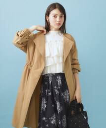 index（インデックス）の「ヴィンテージクロスノーカラーロングコート【洗濯機OK/ストレッチ/イージーアイロン】（ノーカラーコート）」