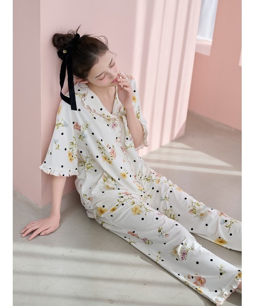 SNIDEL HOME(スナイデルホーム)の「【Moilis】ロングパンツ(ルームウェア/パジャマ・レディース・その他/サックスブルー/チェック・F)」の1枚目の写真