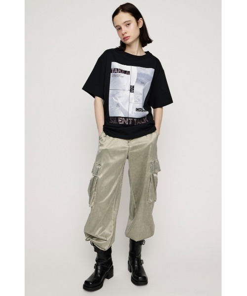 SLY(スライ)の「PHOTO & JEWEL MIX T/SH フォトアンドジュエルミックスTシャツ 春服 夏服(Tシャツ/カットソー・レディース・ブラック/ホワイト/ピンク・1/2)」の4枚目の写真